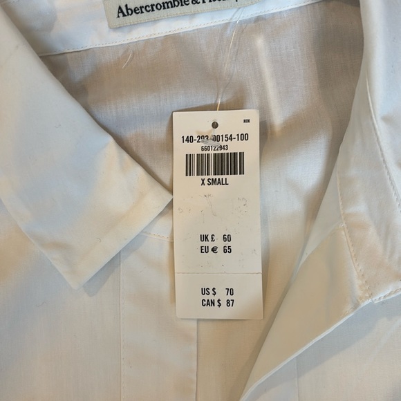 A&F Long-Sleeve Poplin Tie-Front Shirt XS - Picture 7 of 7